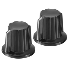 Potentiometer Knobs Bakelite 24x20mm 6mm Hole with 4pcs Set Screw Black 2PCS