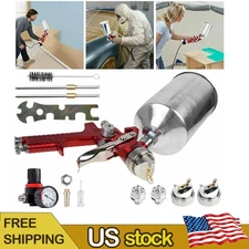 HVLP Air Paint Spray Gun Kits Gravity Feed Car Auto Primer 1.4/1.7/2.5MM Nozzles