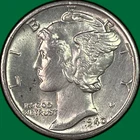 1940-D Mercury Dime Uncirculated UNC Coin, Cleaning #40588