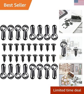 160-Piece Metal Picture Frame Set with 160 Screws, Turn Button Fasteners, Bla...