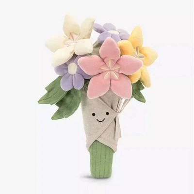 Jellycat Plush Flower Bouquet Toy Soft Doll Gift Birthday Wedding Kids