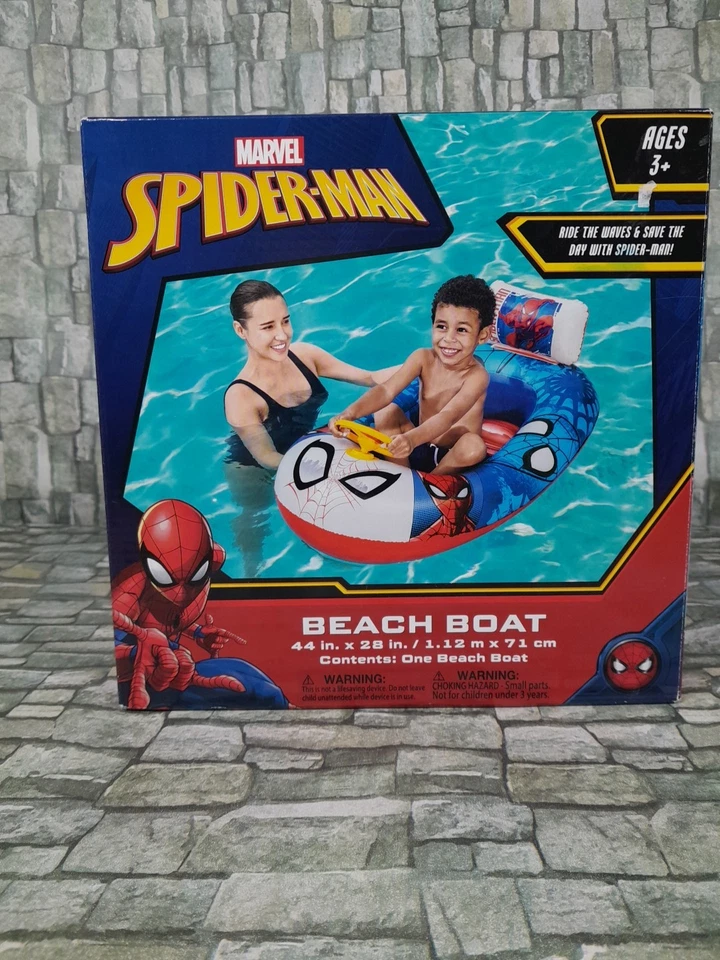 Flotador inflable de piscina Marvel Spiderman Beach Boat 44 pulgadas x 28 pulgadas Foto 2 de 4