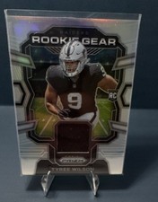 Panini Prizm 2023 Rookie Gear Tyree Wilson #RG-TW Raiders NFL Football Card. rookie card picture