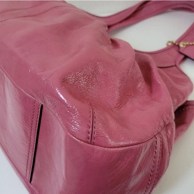 Coach Pink Ergo Pleated Leather shoulder bag Kisslock Satchel