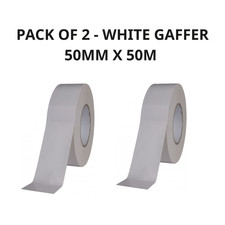 Pack of 2 White Strong Heavy Duty Waterproof Duct Gaffer Tape 50MM x 50M 0.26 per metre