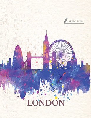 SKETCH BOOK: LONDON COVER (8.5 X 11) INCHES 110 PAGES, By Char Story *BRAND NEW*