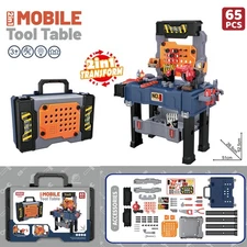 Kids Tool Bench Set W/Realistic Tools Christmas Birthday Gift For 3-5 6 Boys