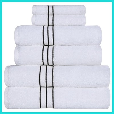 8-Piece  Set, 2 Bath, Hand, 4 Wash Cloths, 100% Ring Spun Cotton Highly Absor...
