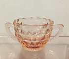 Jeanette Pink Depression Cubist Sugar Bowl Vintage