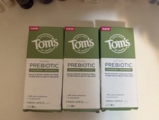 LOT of 3 - Toms of Maine Prebiotic Natural Deodorant No Aluminum Fresh Apple