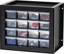 16-Drawer Small Drawer Organizer Made in USA Stackable Teacher Toolbox Black