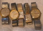 Vintage Watch Lot 5 Bulova Accutron Timex Benrus Phasar Gold Tone Untested...
