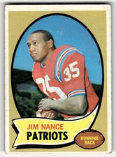 1970 Topps Jim Nance #60 Boston Patriots MID GRADE OK!