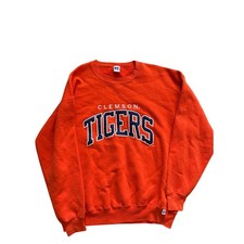 Vintage Russell Athletic Clemson Tigers Sweatshirt Orange XXL Made in USA NCAA
