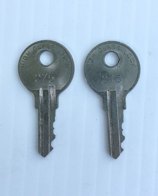 ( 2 ) High Class Lock Flat Brass Key # 275 for Padlock File Cabinet Furniture ?