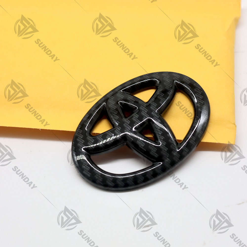 3D Blackout Steering Wheel Emblem Cover Overlay Kit Protector Carbon Fiber Style