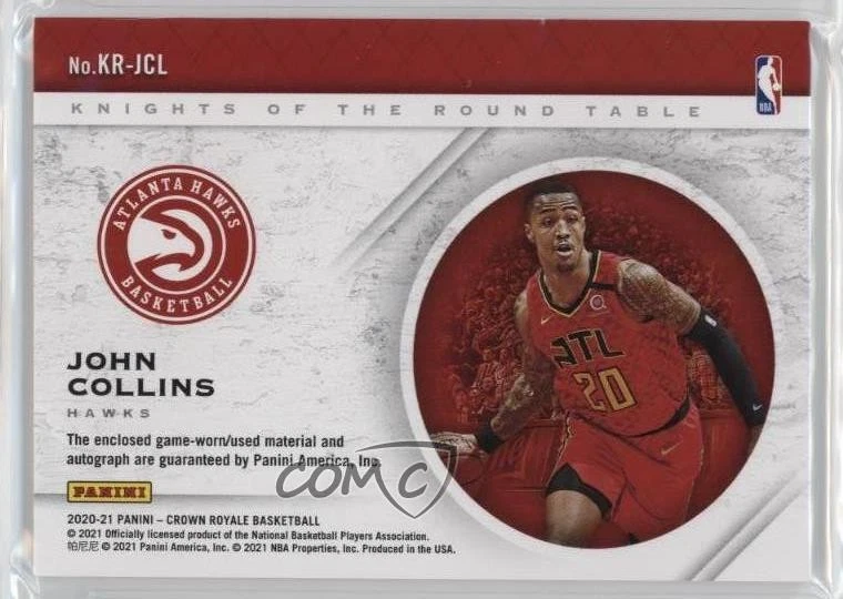 2020 Panini Crown Royale Knights of the Round Table Jersey /99 John Collins Auto - Image 2 of 2