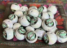 5 Piece PHILADELPHIA Football Acrylic Focal Beads 16mm NEW Sports Beads