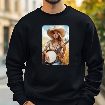 Cowgirl Plays Banjo Sweatshirt Cosy and Perfect for Any Occasion S to 4XL