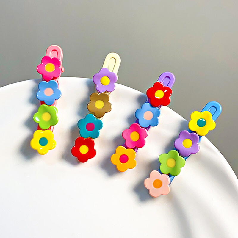 Cute Colorful Flowers Hair Clips Fashion Sweet Floral Barrettes Hair Accessories