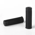 2 PCS Black Pattern 7/8 in Opening Flexible Durable Rubber Bike Grips 4" Length