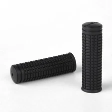 2 PCS Black Pattern 7/8 in Opening Flexible Durable Rubber Bike Grips 4" Length