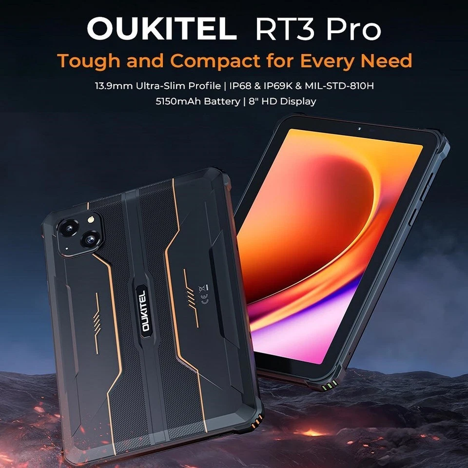 8" Oukitel RT3 Pro Ultradünn Mini Robustes Tablets 16GB+128GB Android 14 5150mAh - Bild 2 von 4
