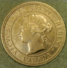 1882 H RARE Canada Cent Circulated Brown DDO  Obverse 2 Variety Queen Victoria