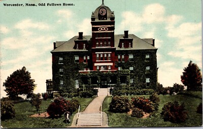 Worcester Mass. Odd Fellows Home Leighton Divided Back Postcard 7E