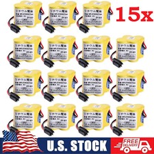 15x BR-2/3AGCT4A 6V PLC Battery For FANUC A98L-0031-0025 CNC Mahine w Black Plug