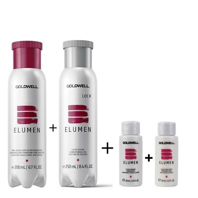 Goldwell Elumen Haarfarbe [Bl@all Blau] 200ml + 250ml Lock Versiegelung + 30ml 