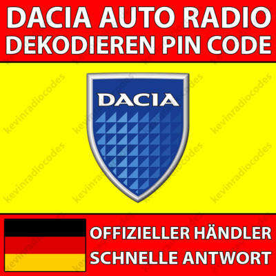 DACIA RADIO DECODE PIN CODE DUSTER SANDERO LODGY JOGGER LOGAN DOKKER MCV 