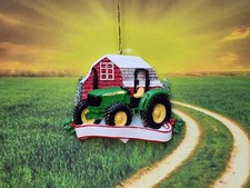 NEW KURT ADLER JOHN DEERE TRACTOR FARM Personalize CHRISTMAS ORNAMENT NWT