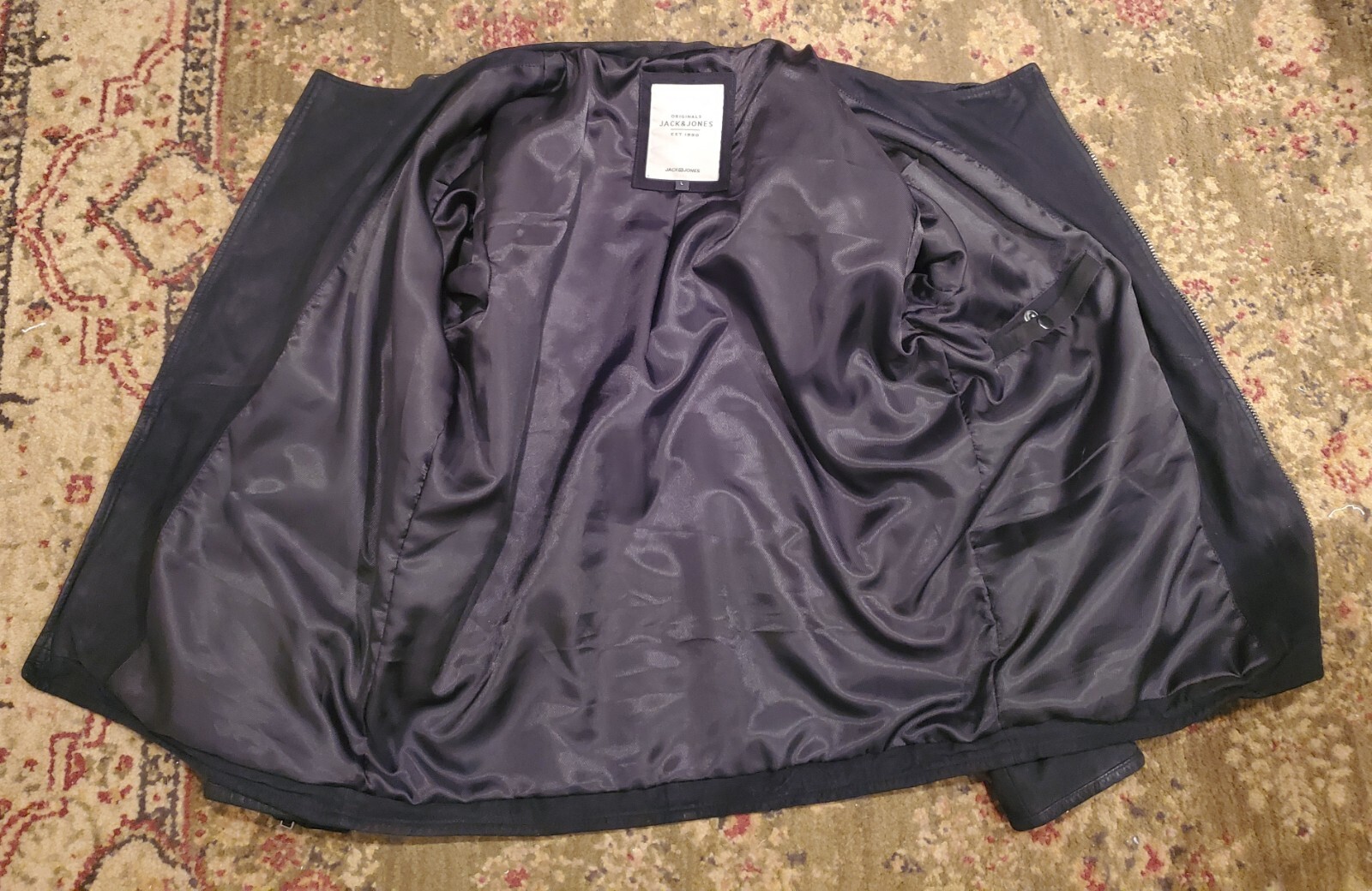Jack and Jones Black Sheep Suede Leather Biker Jacket image 4