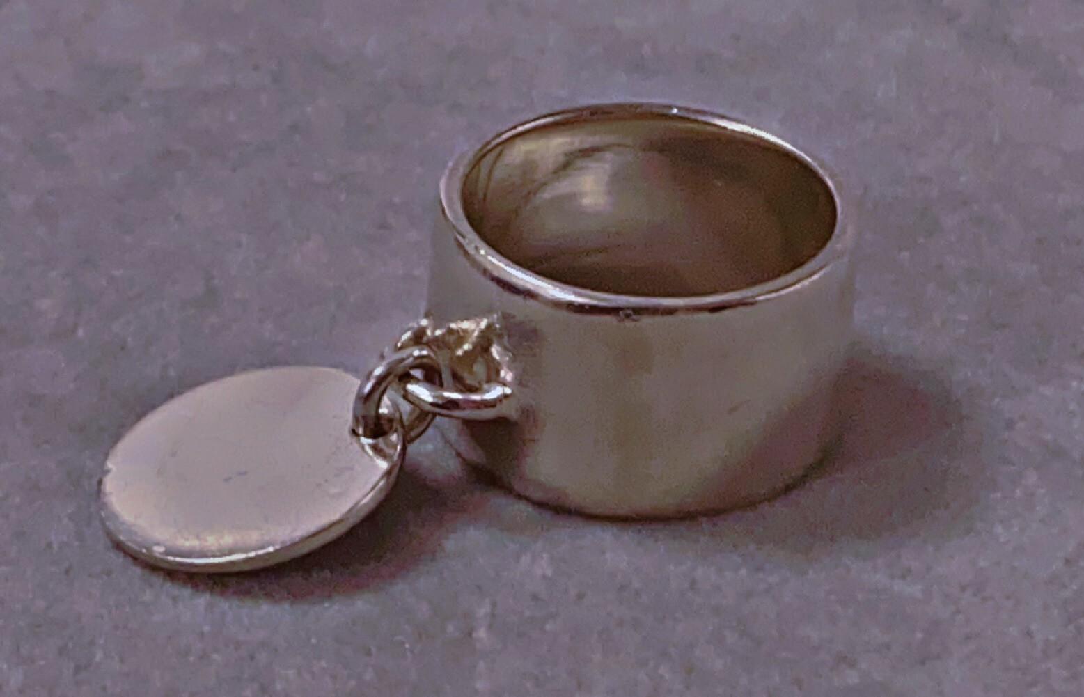 Antique Solid Silver Ring Pendant Ring Ring Silve… - image 3