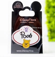 Disney Winnie The Pooh Name Tag Trading Pin Authentic Licensed Collectible New