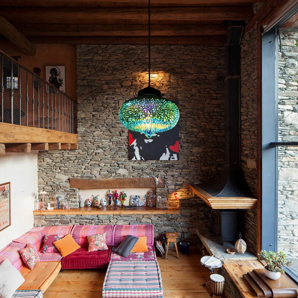 Modern Ceiling Light 3D Colorful Glass Fireworks Pendant Lamp Chandelier Fixture - Image 3 of 4