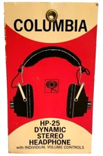 Columbia HP-25 Headphones Tag Card Ephemera Headset Vintage Audio