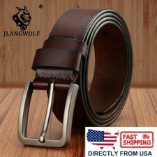Men's Classic Metal Buckle Handcrafted Genuine Leather Jean Belt