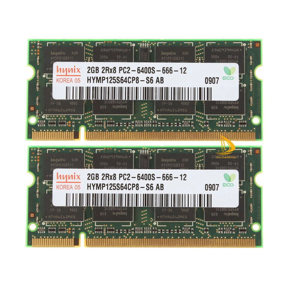 Hynix 8GB 4GB 2GB 2RX8 DDR2 800MHz PC2-6400S SODIMM Laptop,RAM Memory,200Pin lot - Image 2 of 4