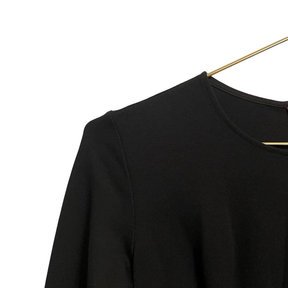 Abito Kate Spade NY nero fiocco vita ponte manica lunga taglia XS