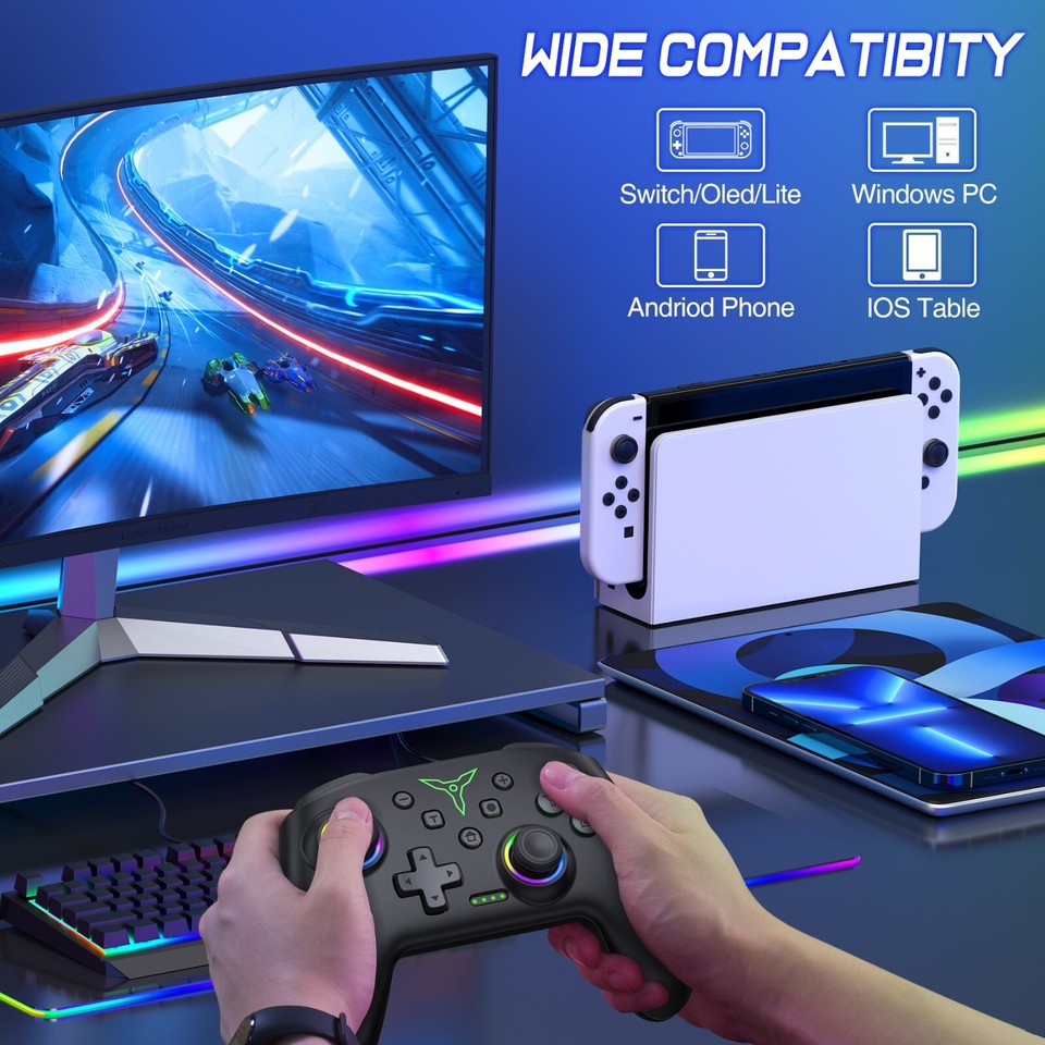 Wireless Switch Pro Controller For Nintendo Switch/OLED,Windows PC IOS ...