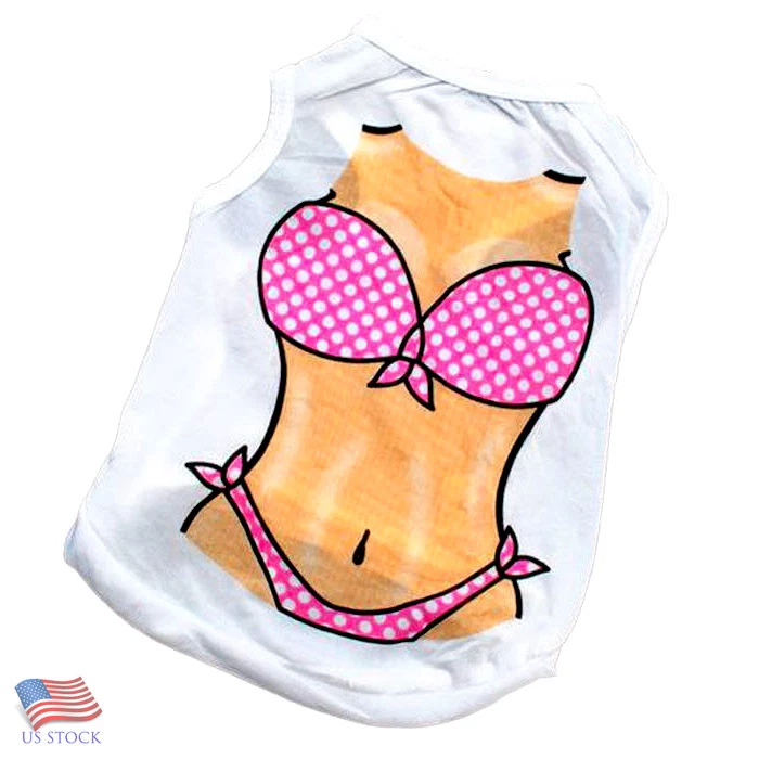 Small Pet Dog Puppy Pet Dog Summer Ventilate Vest T-shirt Chest Bikini Swimwear - Image 3 of 3