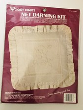NIP American Beauty Rose Net Darning Pillow Cover Kit Vogart Crafts