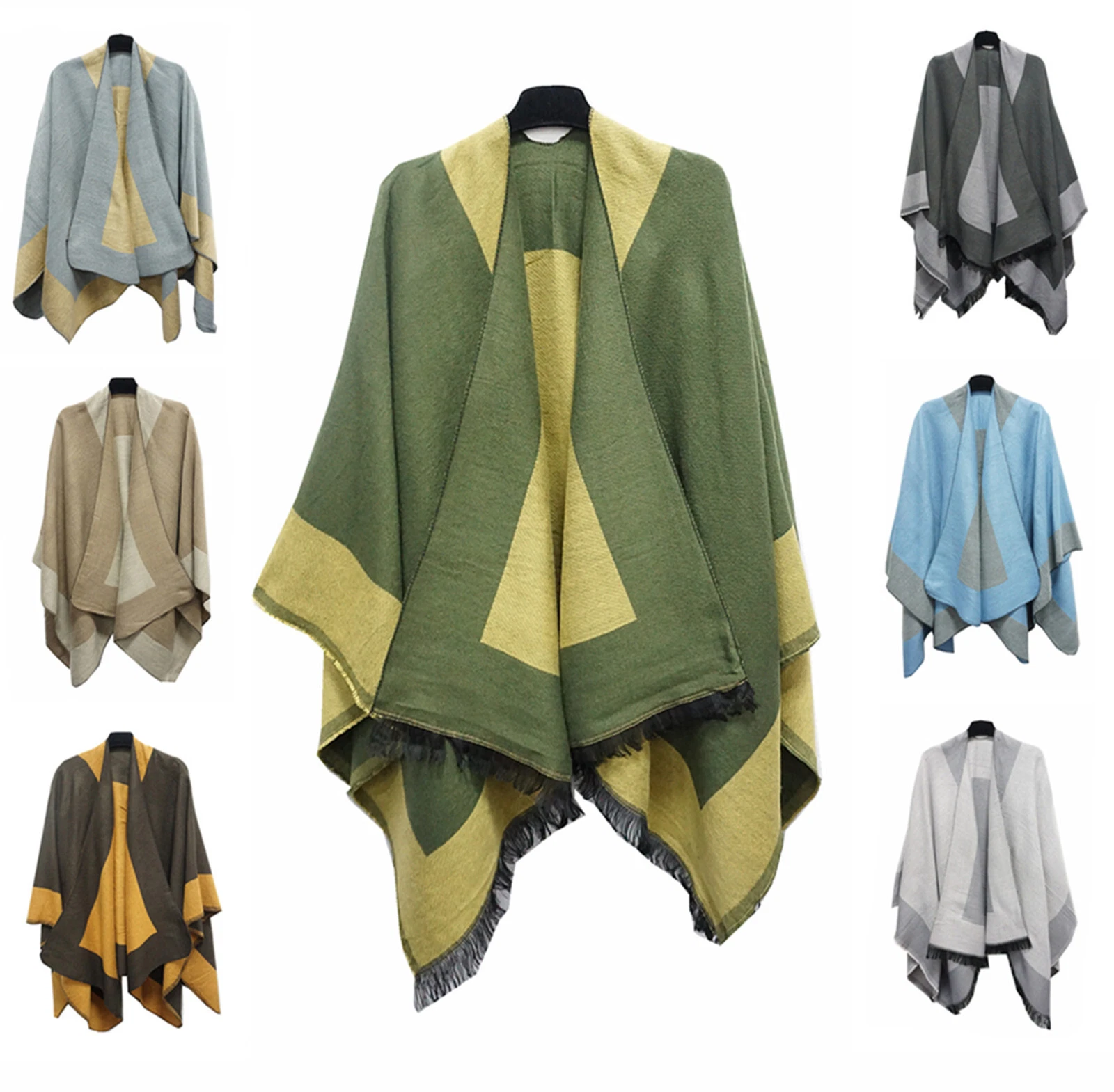 Women Open Reversible Poncho Cape Blanket Warm Winter Ladies Wrap Wool Shawl
Opens in a new window o
