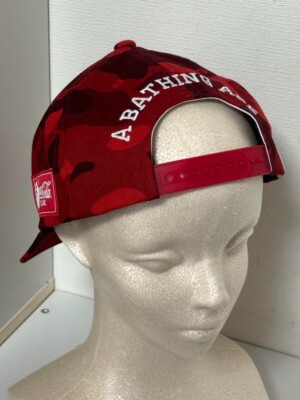 BAPE A bathing ape x Coca cola CAMO RED Snap Back Hat Cap