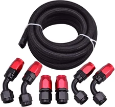 Fuel line Hose 4AN  AN4 Fitting Kit Braided Nylon Stainless Steel Oil Gas Line