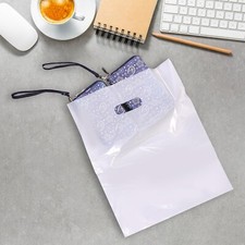 1000 White Plastic Bags Shopping Merchandise Retail Gift 12 x 15" Diecut Die Cut