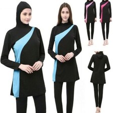New 2026 Women's Modest Burkini Swimwear Islamic Full Cover Swim Suit with Hijab
