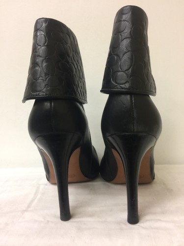 COACH SIGNATURE SHOES BOOTS MACKENNA BLACK LEATHER SIZE 7.5 B - Picture 7 of 10